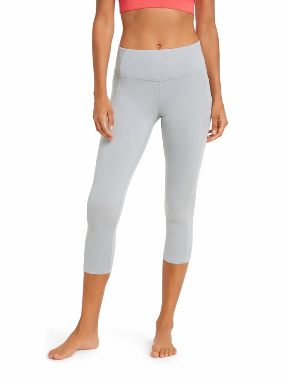Girlfriend Collective Light Gray Compressive Capri Leggings Activewear XXL Yoga